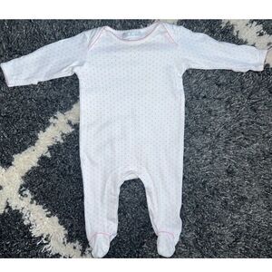 Magnolia Baby Pink Mini Dot Footed Sleeper, Newborn, 100% Pima Cotton